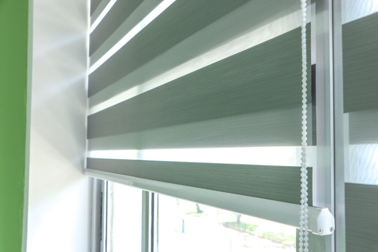 Zebra blind fabric detail