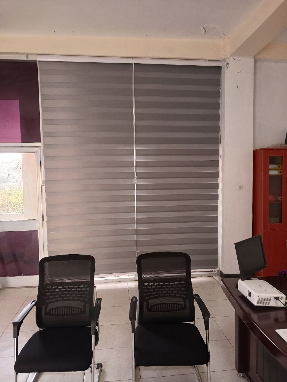 Zebra blinds, meeting room