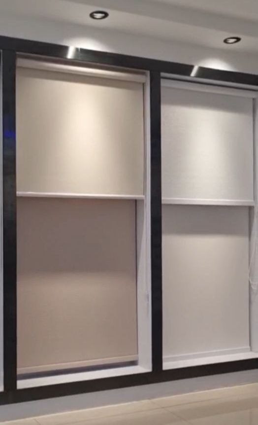 Roller blinds, showroom display