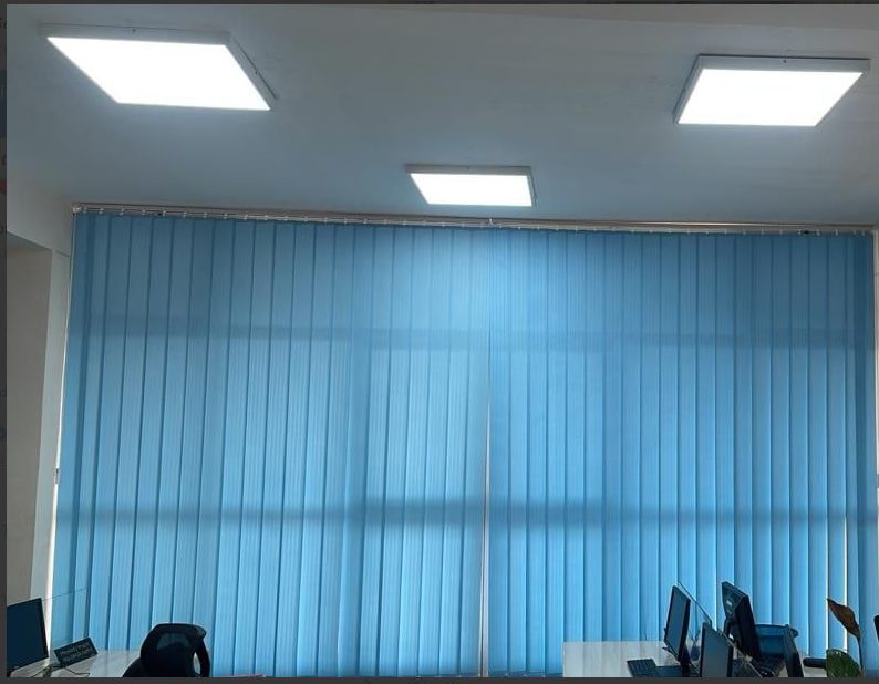 Vertical blinds, open-plan office