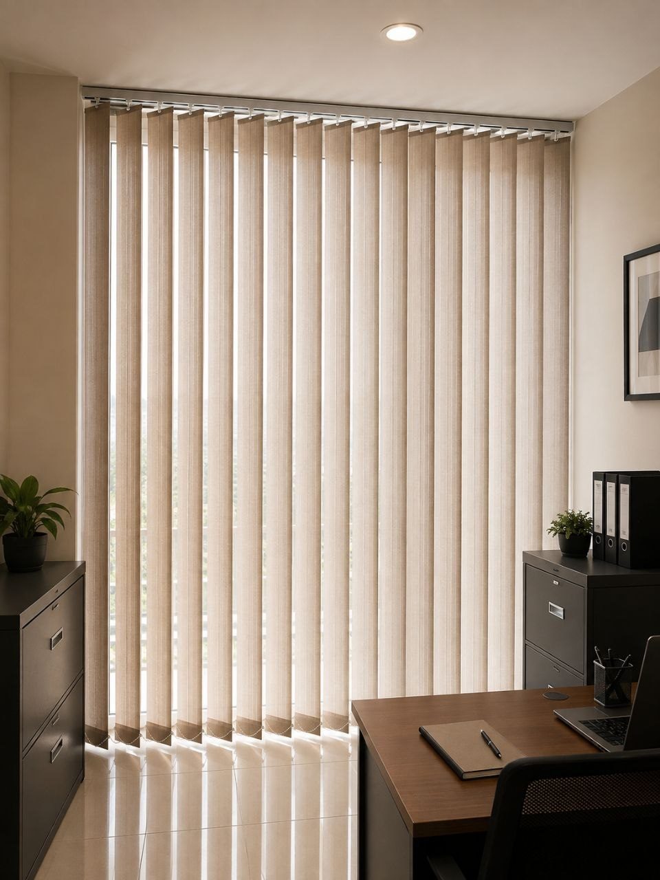 Vertical blinds, private office